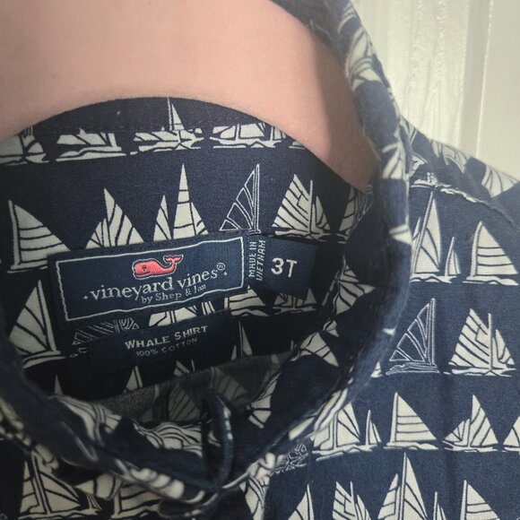 Vineyard Vines 3t Boat Parade Navy Short Sleeve Button Down - Picture 3 of 3